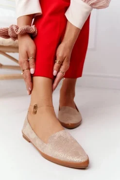 Online Buty Sergio Leone Damskie Mokasyny Sergio Leone MK700 Zamszowe Beżowe