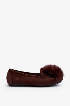 Best Boto Damskie Mokasyny Z Futerkiem Brązowe Novas