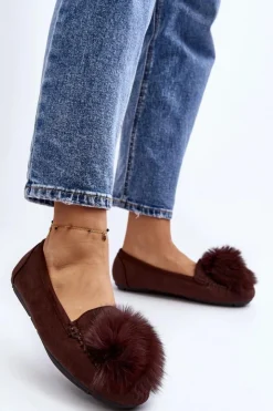 Best Boto Damskie Mokasyny Z Futerkiem Brązowe Novas