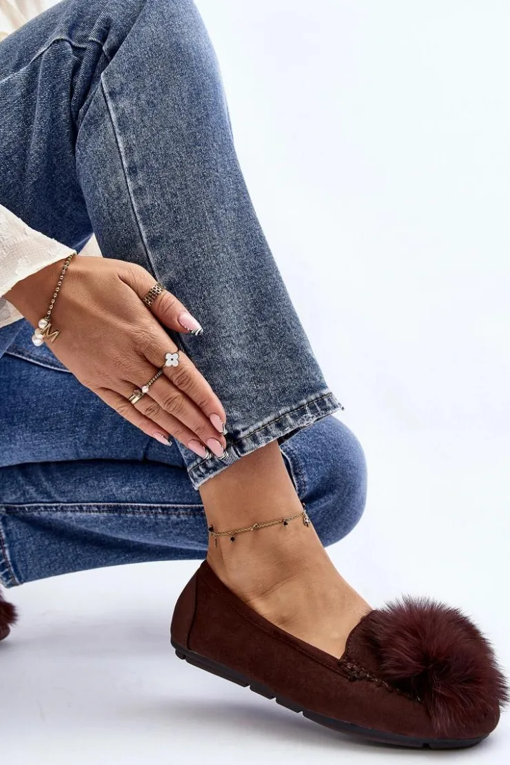 Best Boto Damskie Mokasyny Z Futerkiem Brązowe Novas