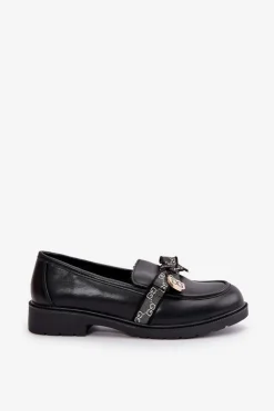 Damskie buty S.Barski Loafersy Damskie|Mokasyny Płaskie*Damskie Mokasyny Z Kokardą S.Barski HY42-331 Czarne Czarny