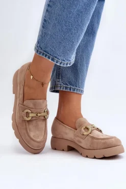 Damskie Boto Damskie Mokasyny Z Ozdobą Beżowe Railenes