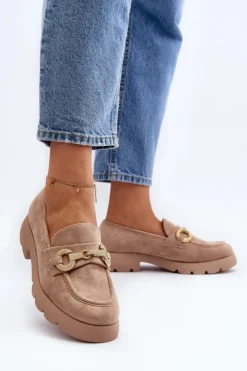 Damskie Boto Damskie Mokasyny Z Ozdobą Beżowe Railenes