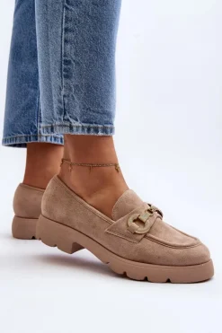 Damskie Boto Damskie Mokasyny Z Ozdobą Beżowe Railenes