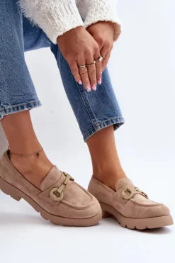 Damskie Boto Damskie Mokasyny Z Ozdobą Beżowe Railenes