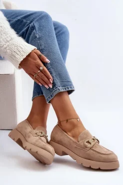 Damskie Boto Damskie Mokasyny Z Ozdobą Beżowe Railenes