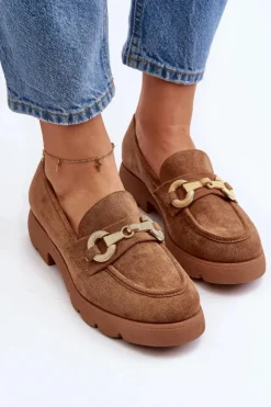 Boto Mokasyny Na Platformie|Mokasyny Damskie Zamszowe*Damskie Mokasyny Z Ozdobą Camel Railenes