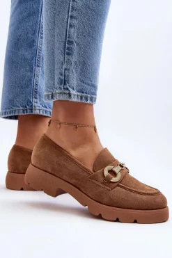Boto Mokasyny Na Platformie|Mokasyny Damskie Zamszowe*Damskie Mokasyny Z Ozdobą Camel Railenes