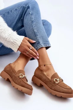 Boto Mokasyny Na Platformie|Mokasyny Damskie Zamszowe*Damskie Mokasyny Z Ozdobą Camel Railenes