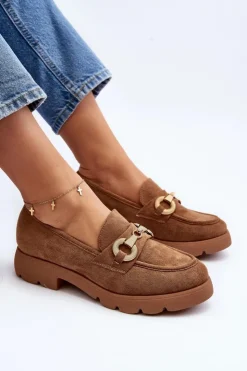 Boto Mokasyny Na Platformie|Mokasyny Damskie Zamszowe*Damskie Mokasyny Z Ozdobą Camel Railenes