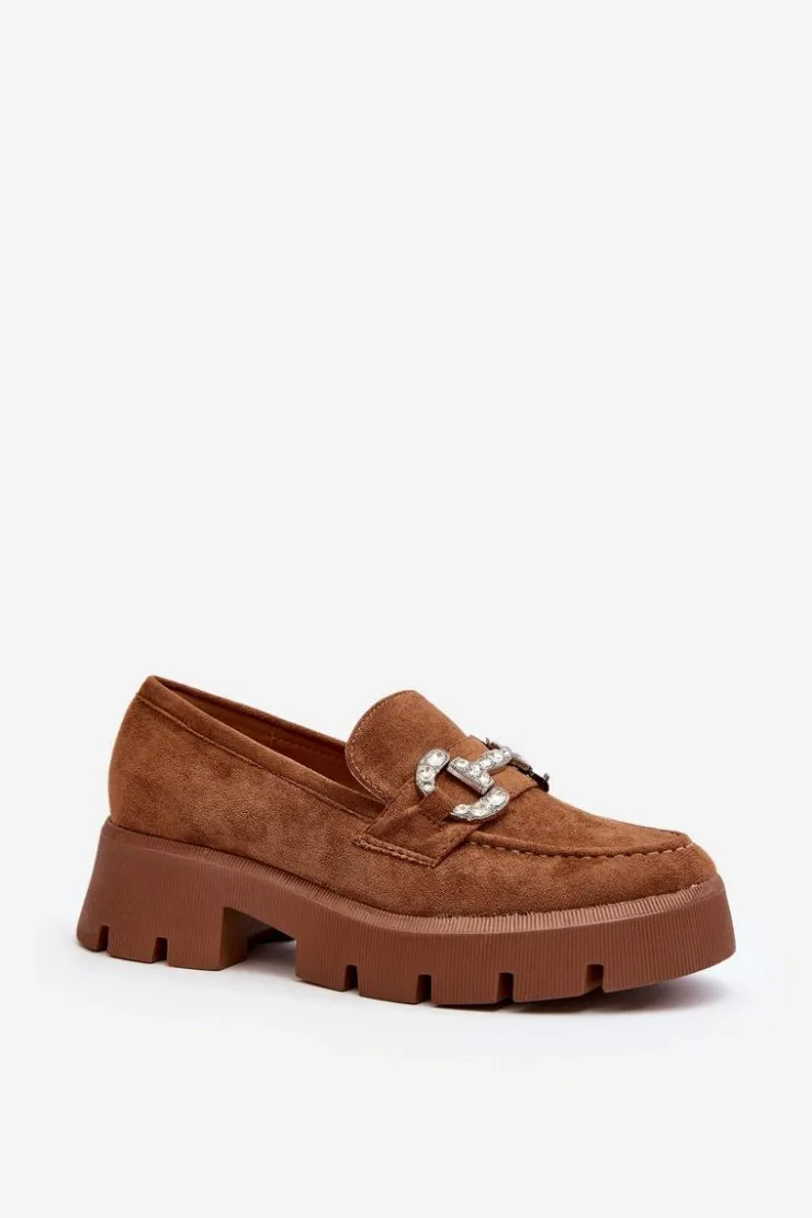 Boto Damskie Mokasyny Z Ozdobą Camel Ellise