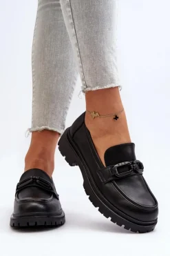 Buty damskie Vinceza Mokasyny Damskie Skórzane|Mokasyny Na Platformie*Damskie Mokasyny Ze Skóry Naturalnej Czarne Imbleria