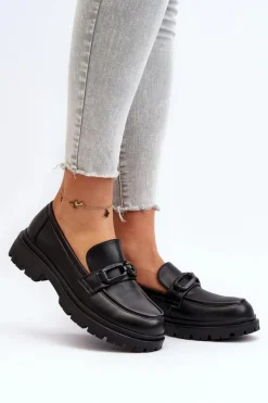 Buty damskie Vinceza Mokasyny Damskie Skórzane|Mokasyny Na Platformie*Damskie Mokasyny Ze Skóry Naturalnej Czarne Imbleria