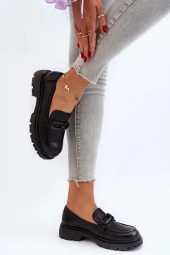 Buty damskie Vinceza Mokasyny Damskie Skórzane|Mokasyny Na Platformie*Damskie Mokasyny Ze Skóry Naturalnej Czarne Imbleria