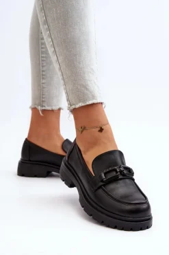 Buty damskie Vinceza Mokasyny Damskie Skórzane|Mokasyny Na Platformie*Damskie Mokasyny Ze Skóry Naturalnej Czarne Imbleria