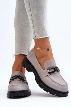 Damskie Buty damskie Vinceza Damskie Mokasyny Ze Skóry Naturalnej Szare Imbleria