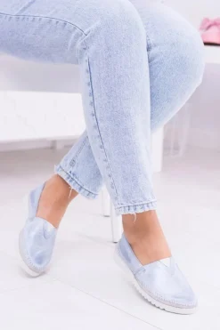 Clearance Boto Damskie Niebieskie Skórzane Slip On Frela