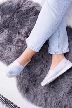 Clearance Boto Damskie Niebieskie Skórzane Slip On Frela