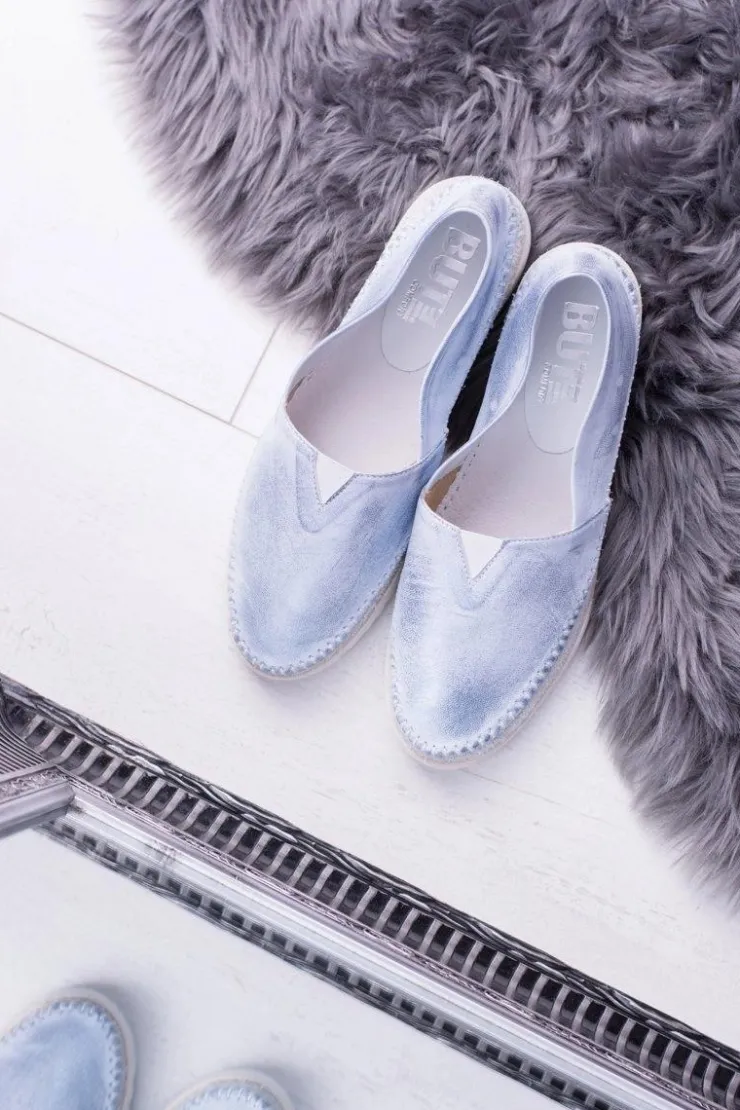 Clearance Boto Damskie Niebieskie Skórzane Slip On Frela