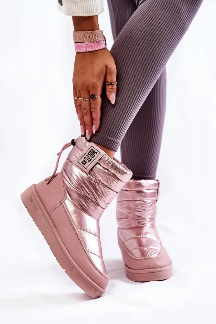 Hot Big Star Shoes Damskie Śniegowce Big Star II274119 Różowe Różowy