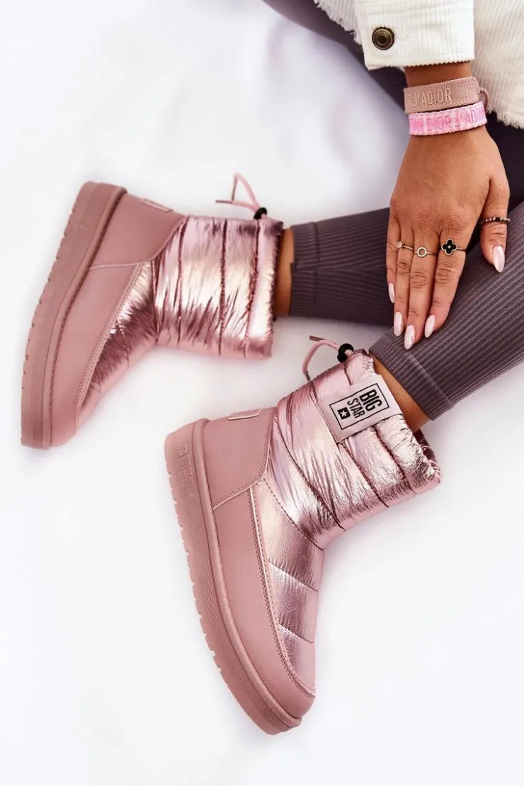 Hot Big Star Shoes Damskie Śniegowce Big Star II274119 Różowe Różowy