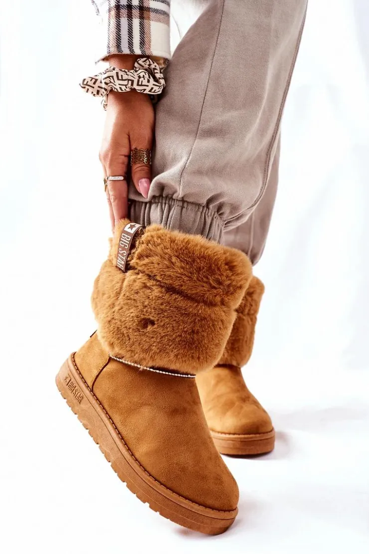 Damskie Big Star Shoes Damskie Śniegowce Big Star II274127 Camel
