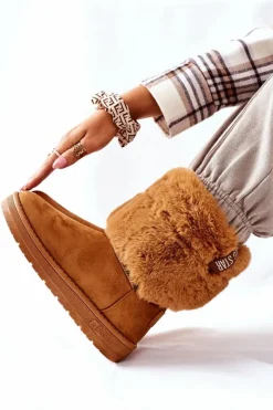 Damskie Big Star Shoes Damskie Śniegowce Big Star II274127 Camel