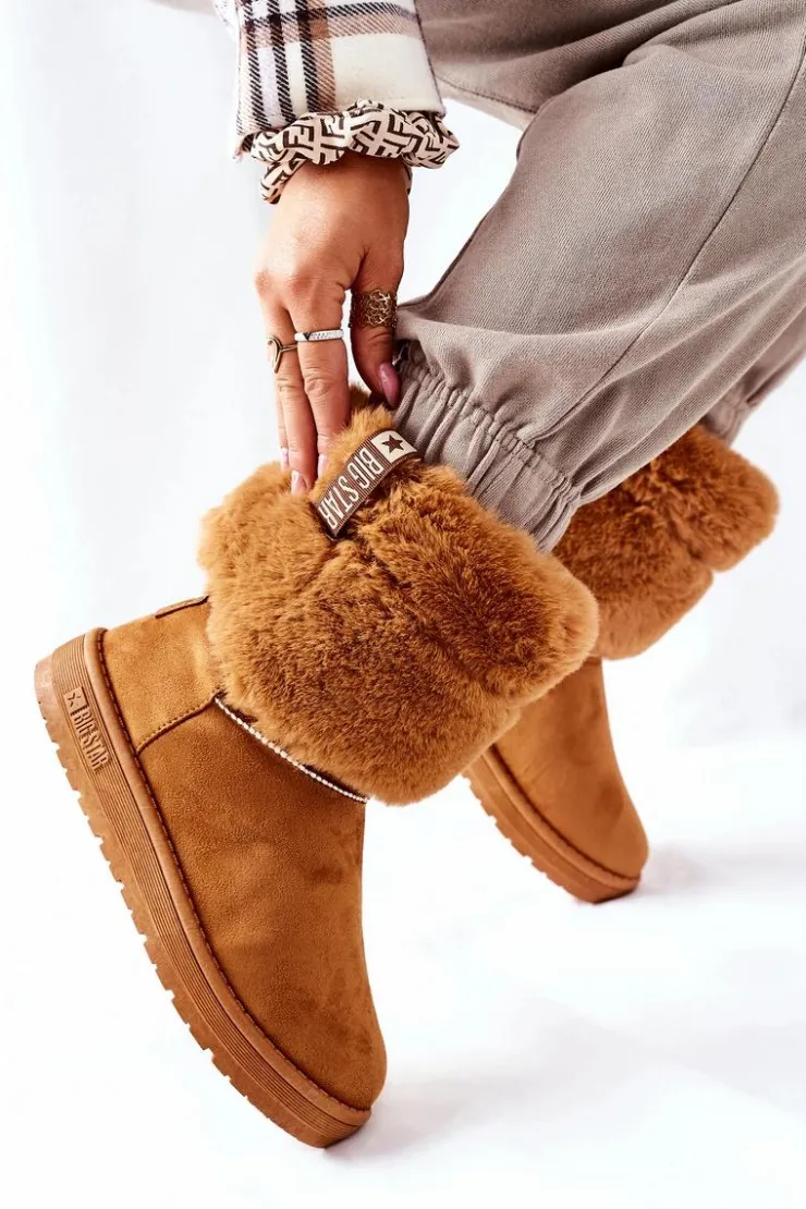 Damskie Big Star Shoes Damskie Śniegowce Big Star II274127 Camel
