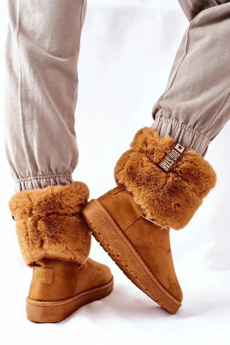 Damskie Big Star Shoes Damskie Śniegowce Big Star II274127 Camel
