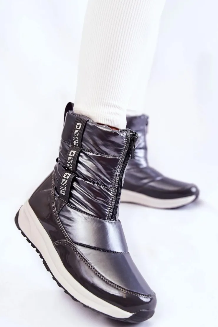Big Star Shoes Śniegowce Damskie*Damskie Śniegowce Big Star KK274391 Ciemnoszare Szary