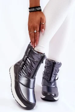 Big Star Shoes Śniegowce Damskie*Damskie Śniegowce Big Star KK274391 Ciemnoszare Szary