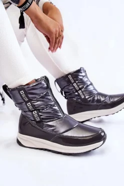 Big Star Shoes Śniegowce Damskie*Damskie Śniegowce Big Star KK274391 Ciemnoszare Szary