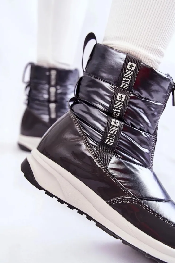 Big Star Shoes Śniegowce Damskie*Damskie Śniegowce Big Star KK274391 Ciemnoszare Szary