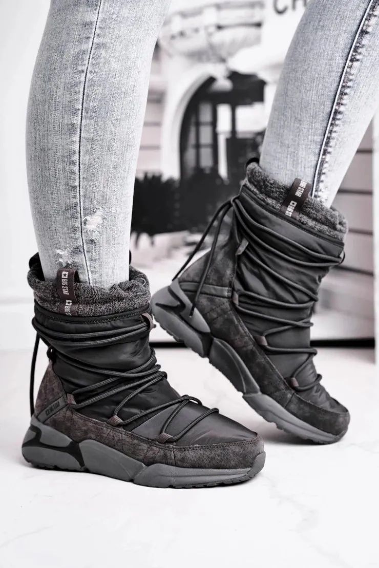 Big Star Shoes Śniegowce Damskie*Damskie Śniegowce Big Star Szare GG274629