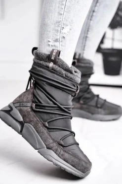 Big Star Shoes Śniegowce Damskie*Damskie Śniegowce Big Star Szare GG274629