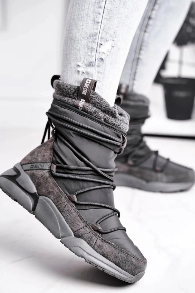 Big Star Shoes Śniegowce Damskie*Damskie Śniegowce Big Star Szare GG274629