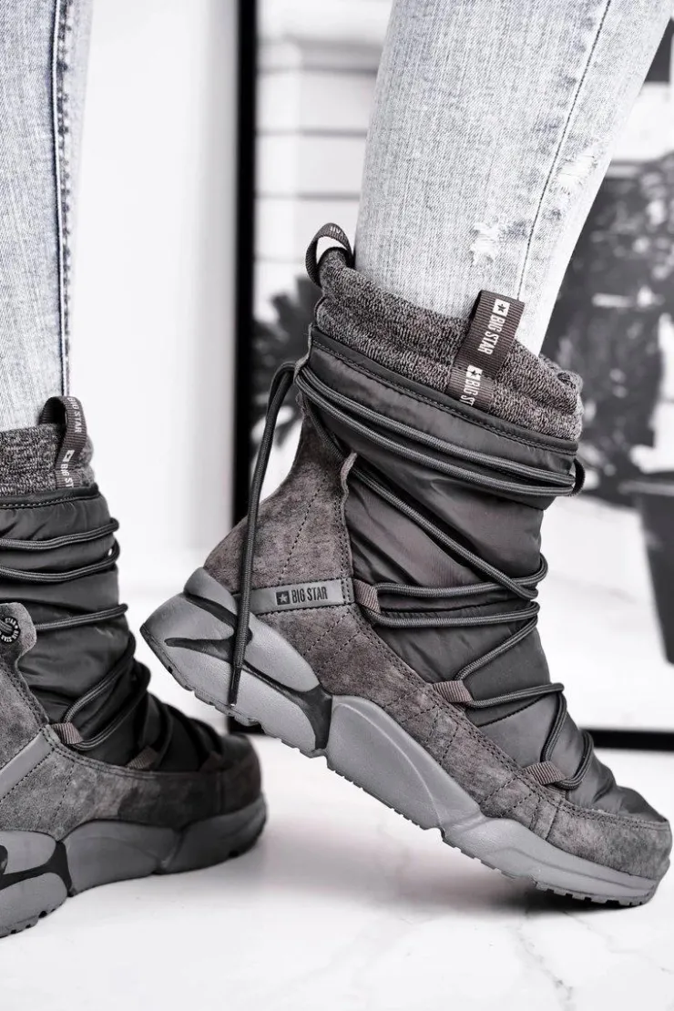 Big Star Shoes Śniegowce Damskie*Damskie Śniegowce Big Star Szare GG274629