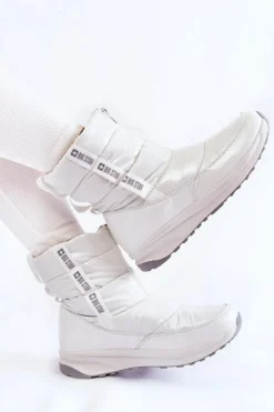 Best Big Star Shoes Damskie Śniegowce Big Star KK274393 Białe