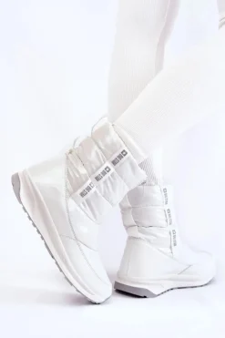 Best Big Star Shoes Damskie Śniegowce Big Star KK274393 Białe