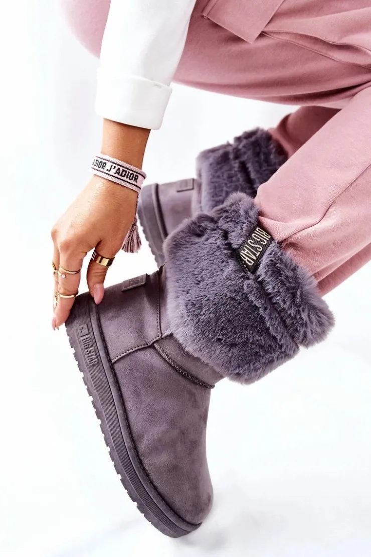 Damskie Big Star Shoes Damskie Śniegowce Big Star II274128 Szare