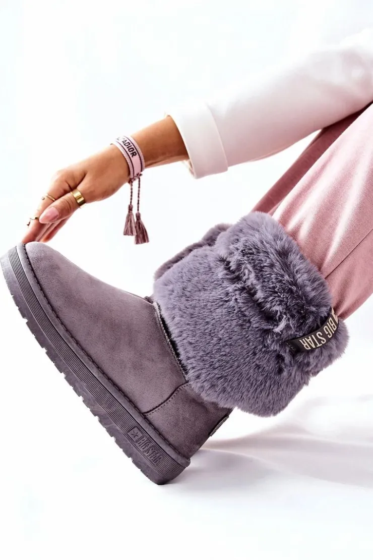 Damskie Big Star Shoes Damskie Śniegowce Big Star II274128 Szare