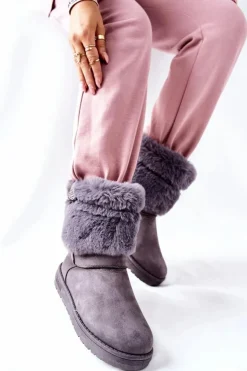 Damskie Big Star Shoes Damskie Śniegowce Big Star II274128 Szare