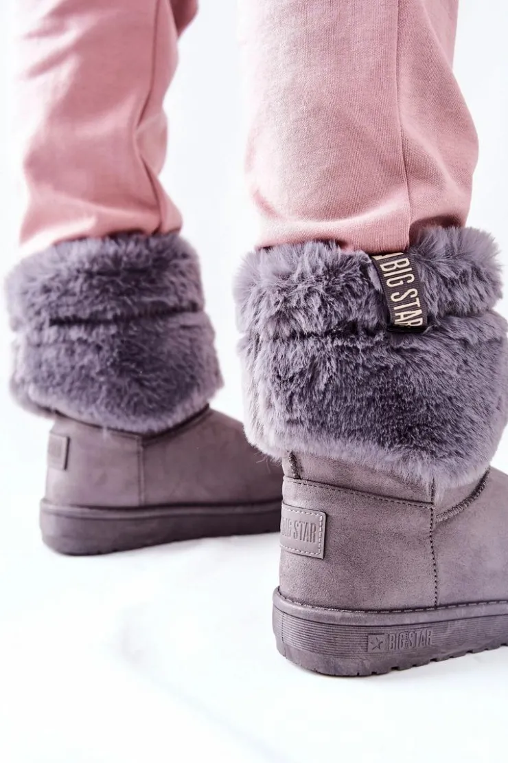 Damskie Big Star Shoes Damskie Śniegowce Big Star II274128 Szare