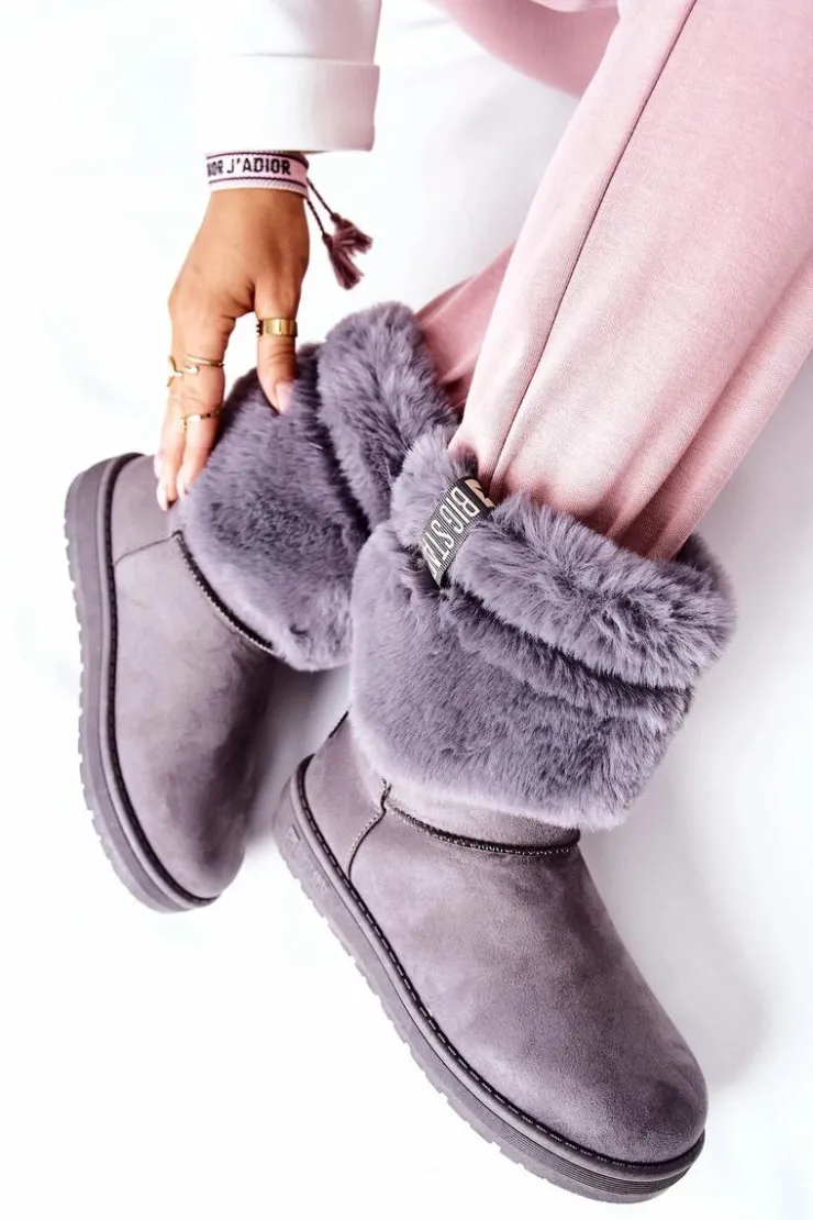 Damskie Big Star Shoes Damskie Śniegowce Big Star II274128 Szare