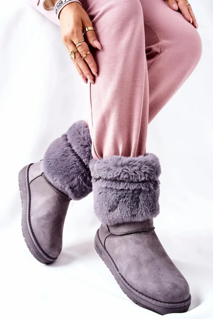 Damskie Big Star Shoes Damskie Śniegowce Big Star II274128 Szare