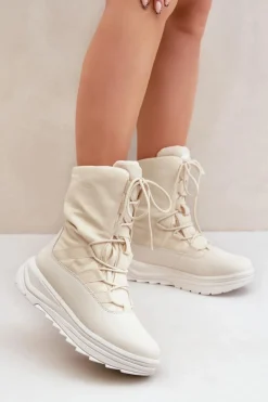 Sale 4F Damskie Śniegowce INUA Z Ociepliną Primaloft RAW2SBSF012 Beżowe