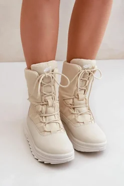 Sale 4F Damskie Śniegowce INUA Z Ociepliną Primaloft RAW2SBSF012 Beżowe