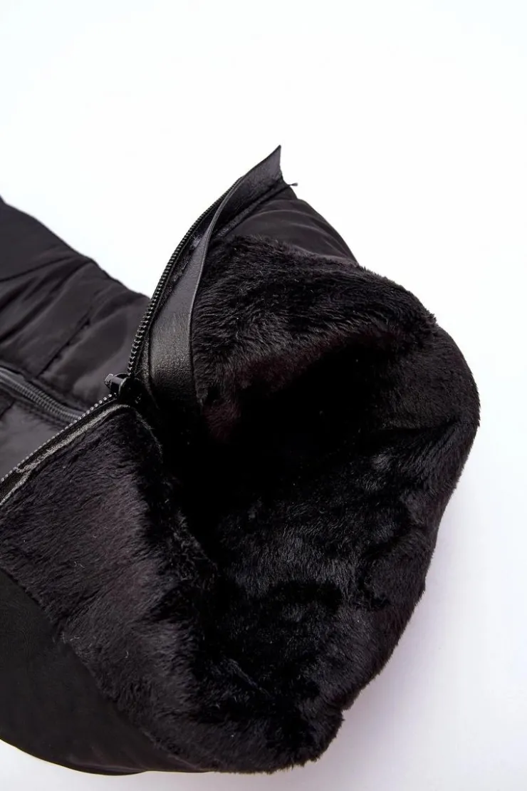 Damskie Big Star Shoes Damskie Śniegowce Kozaki Ocieplane Czarne Big Star MM274332