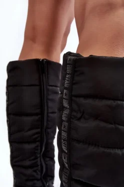 Damskie Big Star Shoes Damskie Śniegowce Kozaki Ocieplane Czarne Big Star MM274332