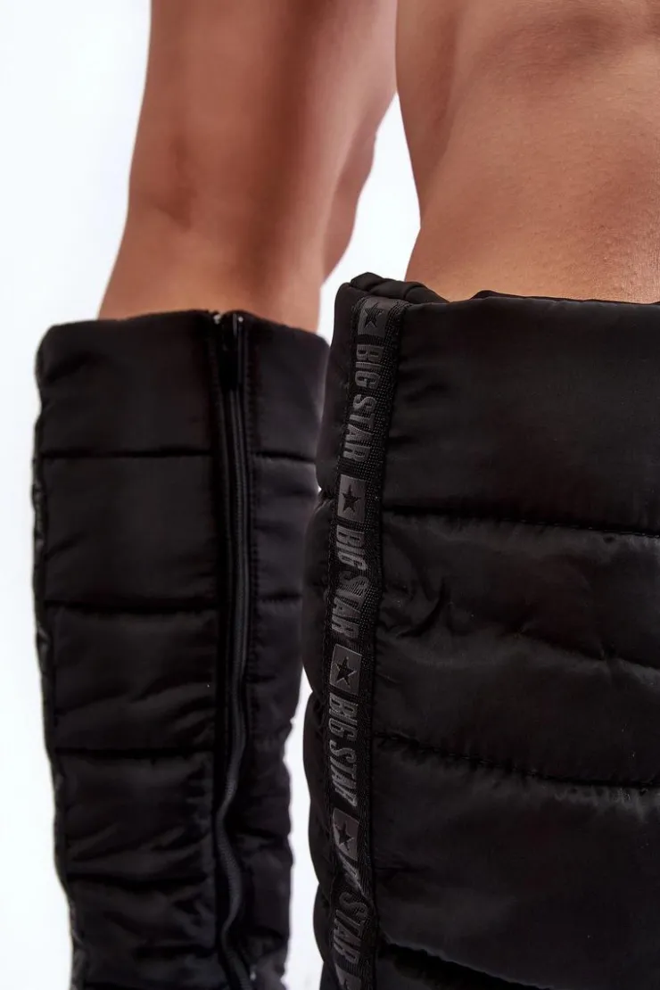 Damskie Big Star Shoes Damskie Śniegowce Kozaki Ocieplane Czarne Big Star MM274332